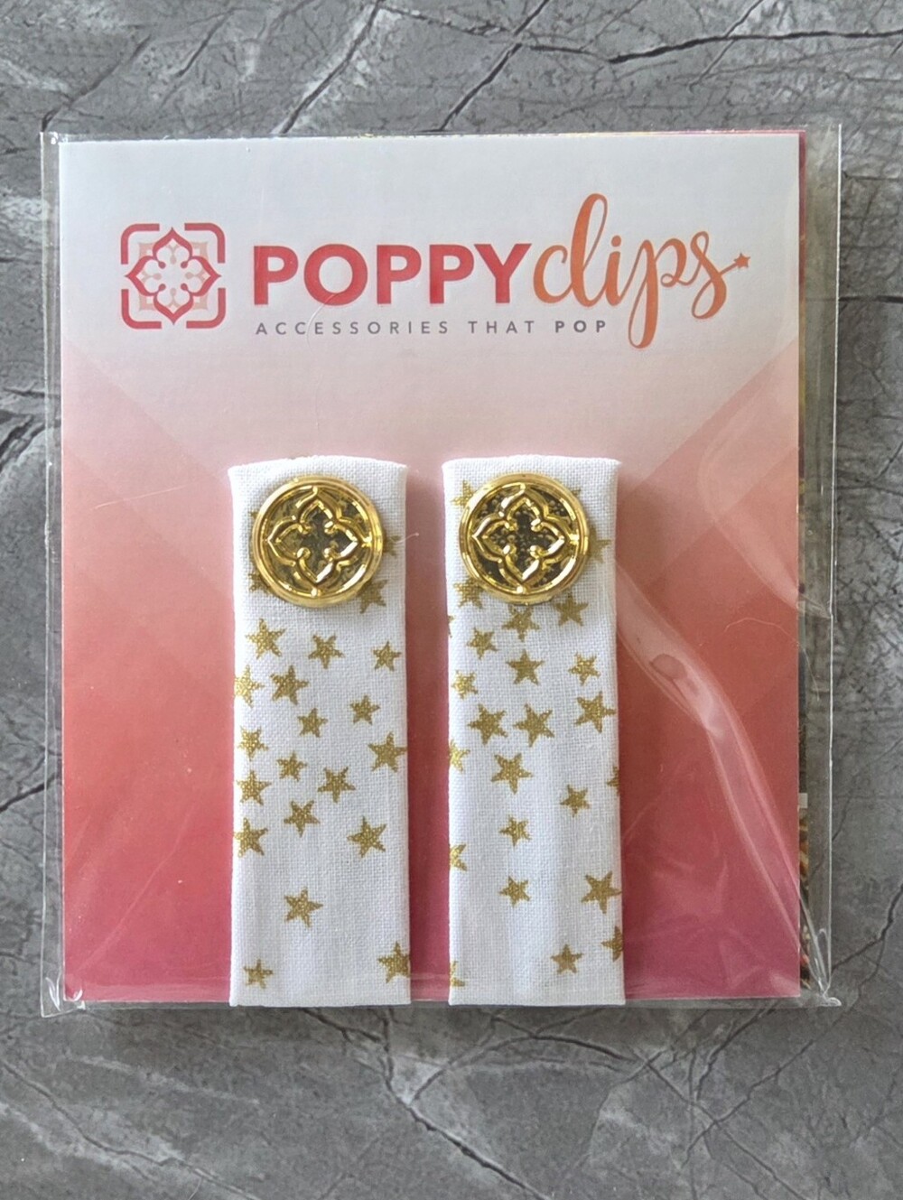 PoppyClips Fashion Accessory with Gold Stars